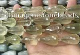 CTR352 15.5 inches 15*25mm faceted teardrop lemon quartz beads