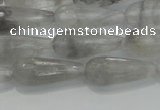 CTR90 15.5 inches 8*20mm faceted teardrop cloudy quartz beads