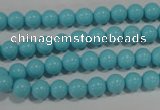 CTU1212 15.5 inches 8mm round synthetic turquoise beads