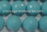 CTU1227 15.5 inches 18mm faceted round synthetic turquoise beads