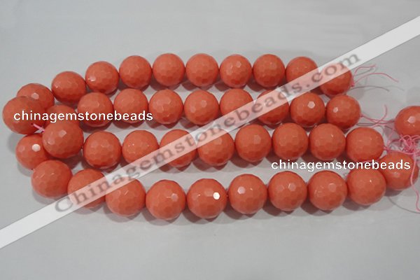 CTU1329 15.5 inches 20mm faceted round synthetic turquoise beads