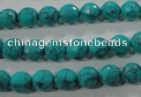 CTU1683 15.5 inches 8mm faceted round synthetic turquoise beads