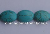 CTU21 15.5 inches 15*20mm oval blue turquoise strand beads Wholesale