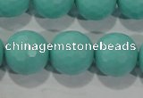 CTU2785 15.5 inches 14mm faceted round synthetic turquoise beads