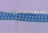 CTU2854 15.5 inches 12mm round matte turquoise beads
