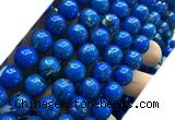 CTU3157 15 inches 12mm round gold vein howlite turquoise beads