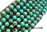 CTU3161 15 inches 6mm round gold vein howlite turquoise beads