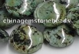 CTU418 15.5 inches 22mm flat round African turquoise beads wholesale
