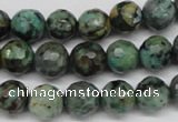 CTU553 15.5 inches 10mm faceted round African turquoise beads