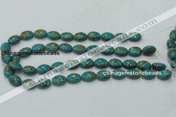 CTU618 15.5 inches 14*18mm oval synthetic turquoise beads wholesale