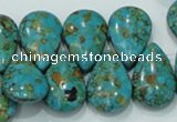 CTU628 16*25mm top-drilled teardrop synthetic turquoise beads
