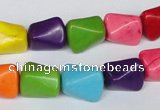 CTU742 15.5 inches 10*13mm nuggets dyed turquoise beads wholesale