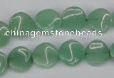 CTW07 15.5 inches 12mm twisted coin green aventurine beads wholesale