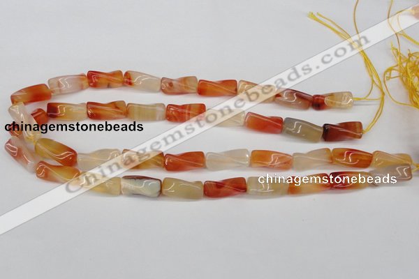 CTW130 15.5 inches 10*20mm twisted trihedron agate gemstone beads