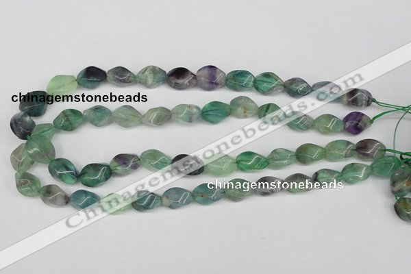 CTW162 15.5 inches 10*15mm twisted rice fluorite gemstone beads