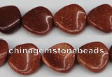 CTW22 15.5 inches 16mm twisted coin goldstone beads wholesale