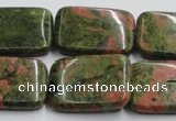 CUG54 16 inches 22*30mm rectangle natural unakite gemstone beads