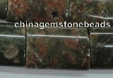 CUJ10 15.5 inches 22*30mm flat tube autumn jasper gemstone beads