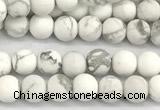 CWB270 15 inches 4mm round matte howlite turquoise beads