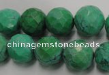 CWB405 15.5 inches 14mm faceted round howlite turquoise beads