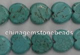 CWB716 15.5 inches 14*14mm heart howlite turquoise beads wholesale