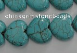CWB718 15.5 inches 18*18mm heart howlite turquoise beads wholesale