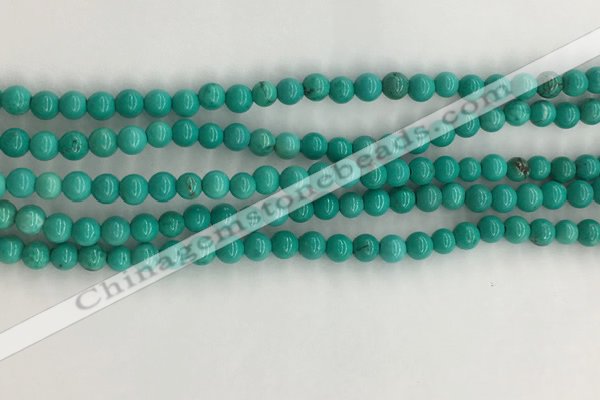 CWB863 15.5 inches 4mm round howlite turquoise beads wholesale