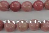 CWF14 15.5 inches 10mm round pink wooden fossil jasper beads