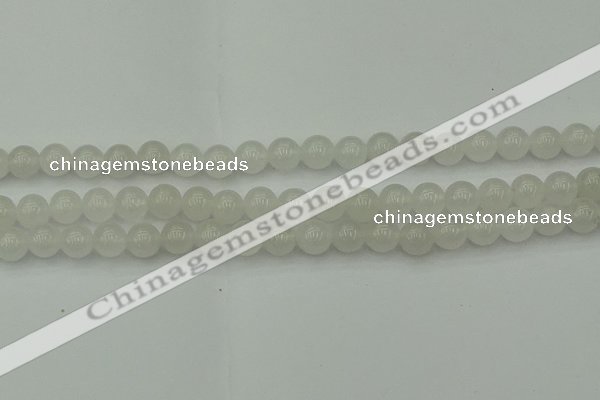 CWH52 15.5 inches 8mm round white jade beads wholesale
