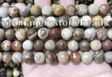 CWJ453 15.5 inches 10mm faceted round wood jasper beads wholesale