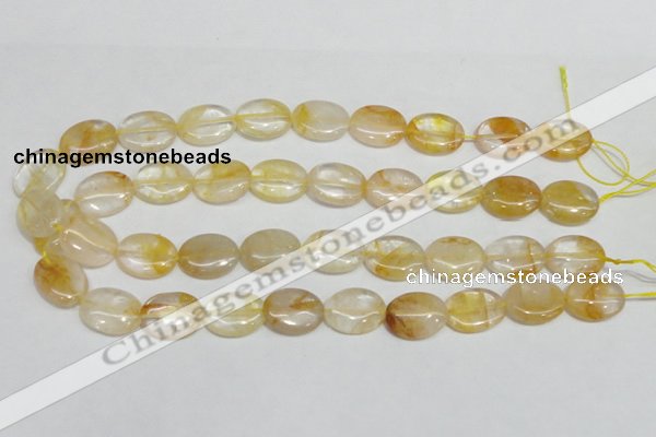 CYC02 15.5 inches 15*20mm oval yellow crystal quartz beads