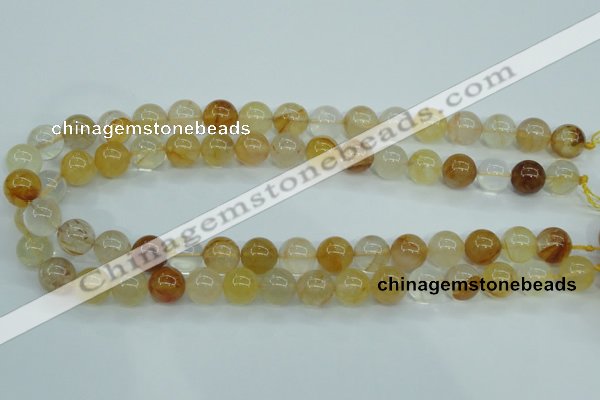 CYC104 15.5 inches 12mm round yellow crystal quartz beads
