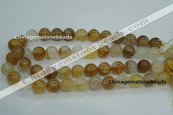 CYC106 15.5 inches 16mm round yellow crystal quartz beads