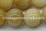 CYJ406 15.5 inches 16mm round yellow jade gemstone beads