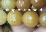 CYJ633 15.5 inches 10mm faceted round yellow jade beads wholesale