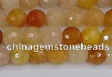 CYJ646 15.5 inches 6mm faceted round mixed yellow jade beads