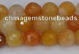 CYJ647 15.5 inches 8mm faceted round mixed yellow jade beads