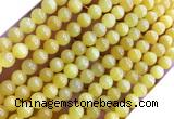CYJ667 15 inches 6mm round dyed yellow jade beads wholesale