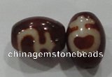 DZI10 3PCS 10*14mm oval loose Tibetan Agate Dzi Beads wholesale