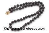 GMN7812 18 - 36 inches 8mm, 10mm round garnet beaded necklaces