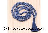 GMN8725 Hand-Knotted 8mm, 10mm Matte Sodalite 108 Beads Mala Necklace