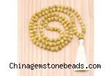 GMN8802 Hand-Knotted 8mm, 10mm Grade AA Golden Tiger Eye 108 Beads Mala Necklace
