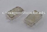 NGC1180 20*30mm - 22*35mm rectangle druzy agate connectors