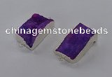 NGC1182 20*30mm - 22*35mm rectangle druzy agate connectors