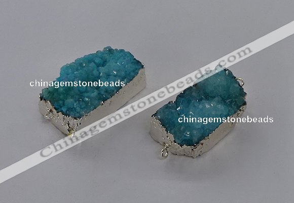 NGC1184 20*30mm - 22*35mm rectangle druzy agate connectors