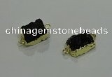 NGC1228 10*14mm - 12*16mm rectangle druzy agate gemstone connectors