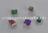 NGC1248 10*12mm - 14*15mm freefrom druzy agate connectors wholesale