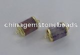NGC1262 15*20mm faceted tube agate gemstone connectors wholesale