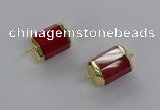 NGC1263 15*20mm faceted tube agate gemstone connectors wholesale