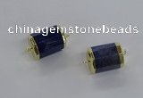NGC1266 15*20mm faceted tube agate gemstone connectors wholesale